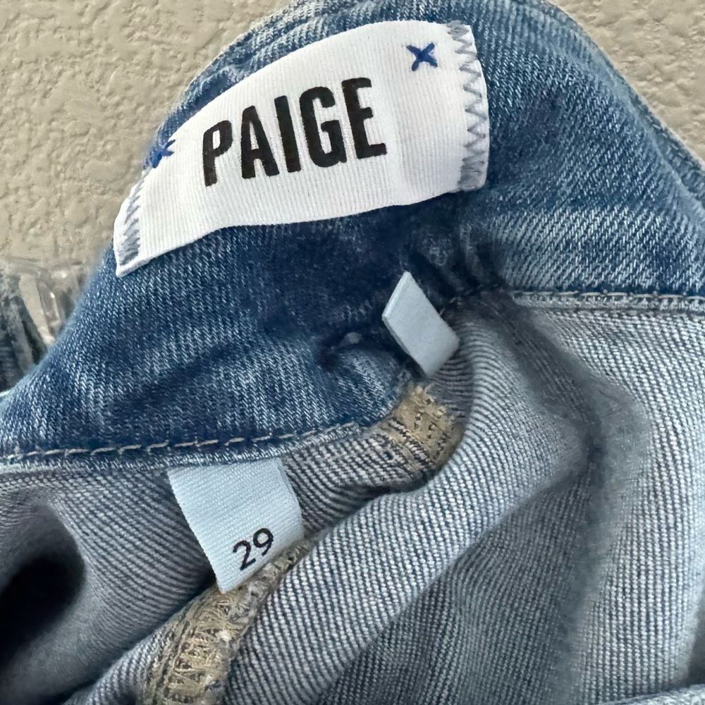Paige Sarah Straight Ankle Jeans Denim Blue High Pleated Classic Retro 90s 29 - Picture 11 of 12